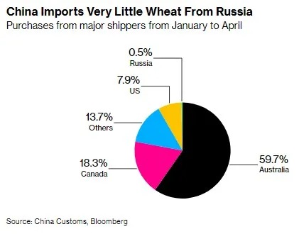 Bloomberg: Китай отказался покупать у России зерно