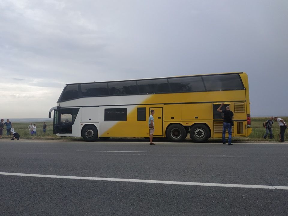 Автобус на маршруте Кишинев - Мангалия загорелся