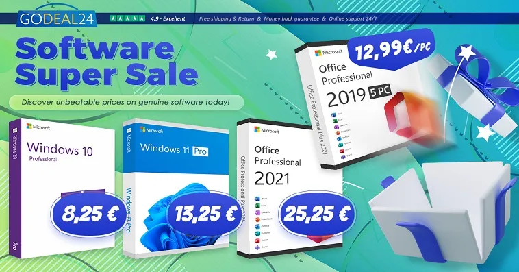 Непревзойденные скидки на подлинные Windows 11 и Office 2021 - купите прямо сейчас в Godeal24 всего за 10€!