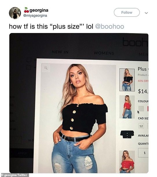 Магазин оскандалился из-за худой модели plus-size