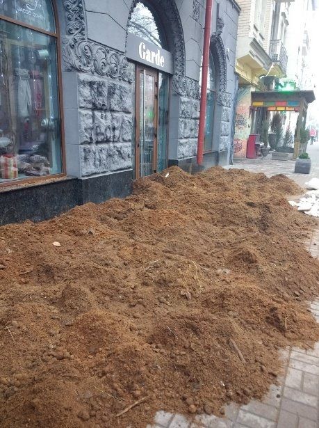 В Киеве навозом заблокировали вход в магазин