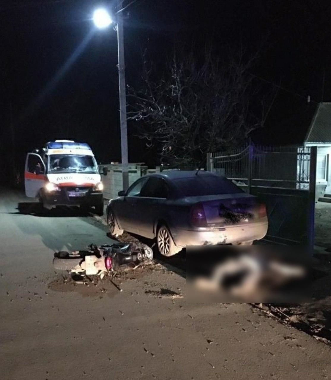 В Хынчештах мотоциклист погиб, врезавшись в автомобиль