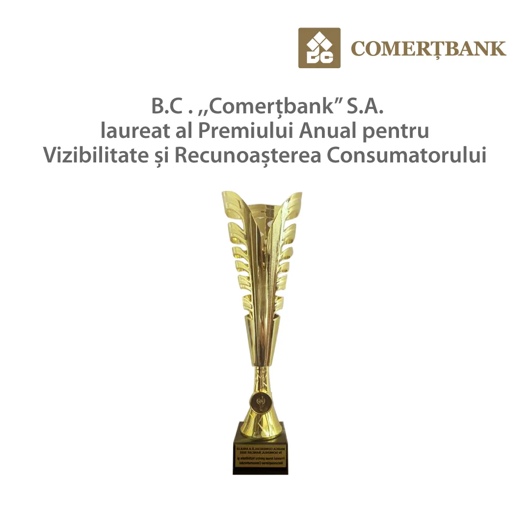Comerțbank стал лауреатом Ежегодной премии за известность и признание потребителя