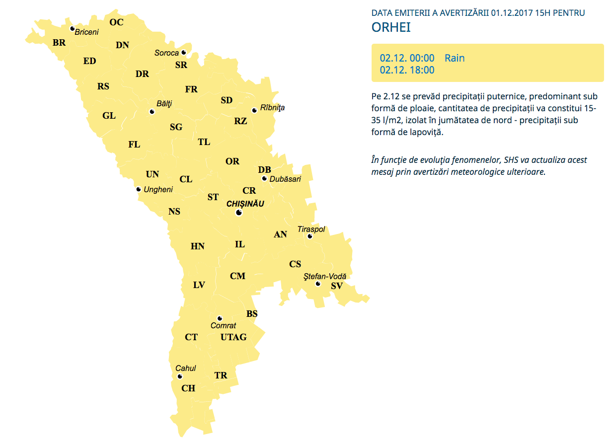 Avertisment meteo: Cod Galben de ploi puternice în toată țara