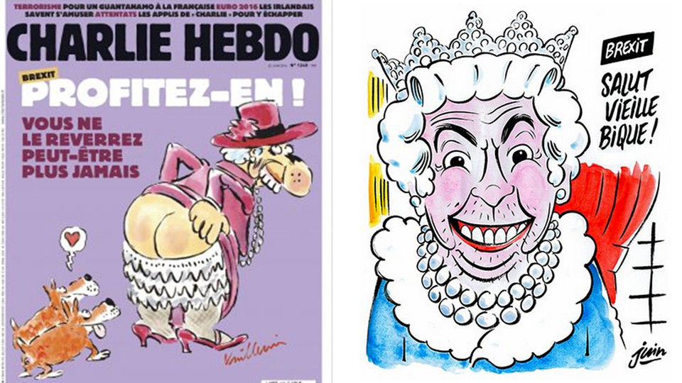 Charlie Hebdo опубликовал карикатуры о выходе Британии из Евросоюза