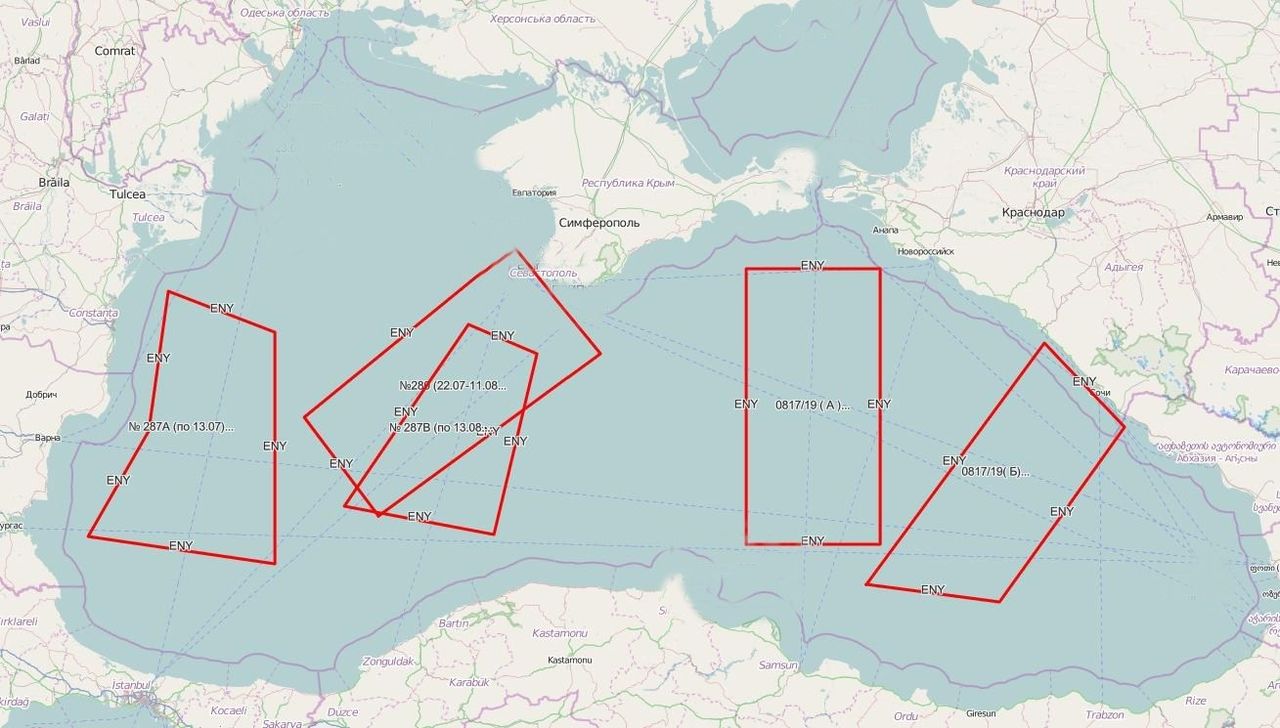 Россия перекрыла четверть Черного моря