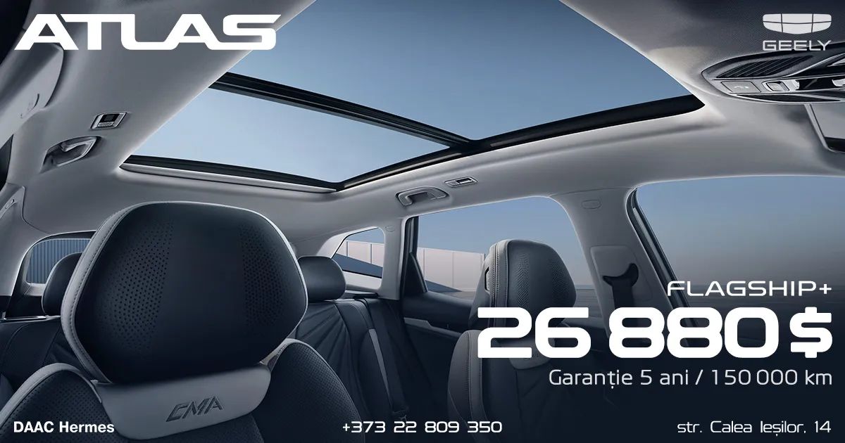 Geely Atlas 4x4 în versiunea de top Flagship+ la 26 880 de dolari