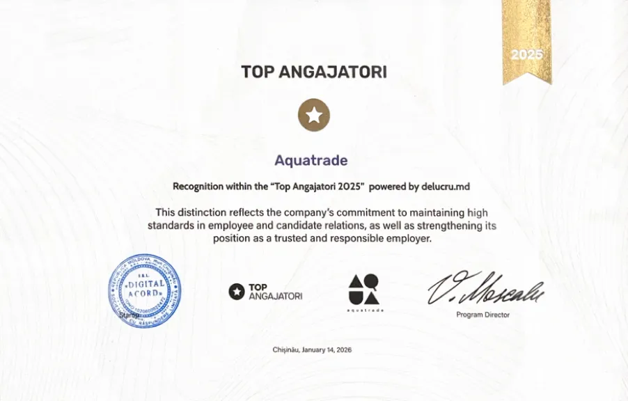 AquaTrade - топ-работодатель второй год подряд. Признание команды, ценностей и заботы о людях