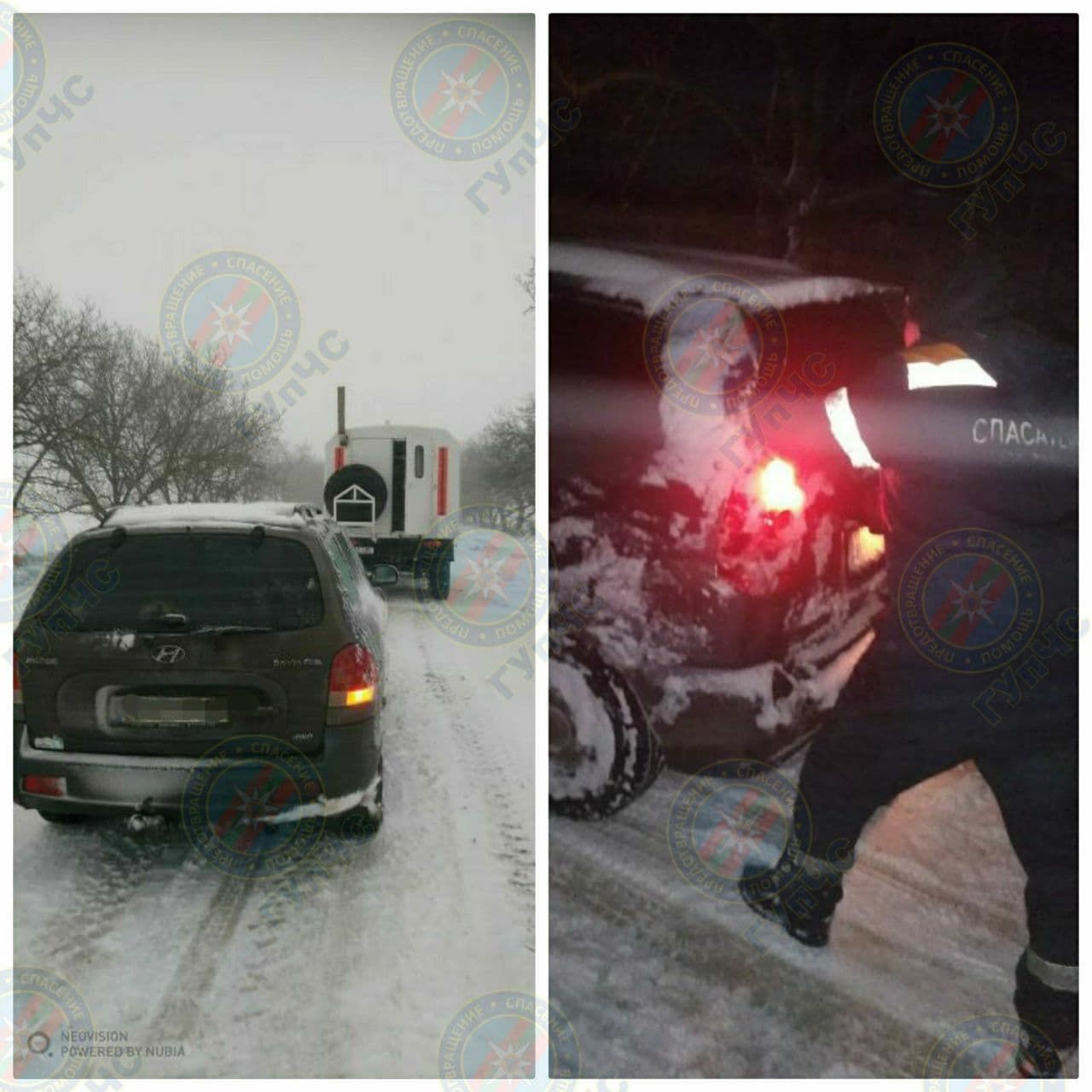 В Приднестровье спасатели помогают автовладельцам выбраться из снежного плена