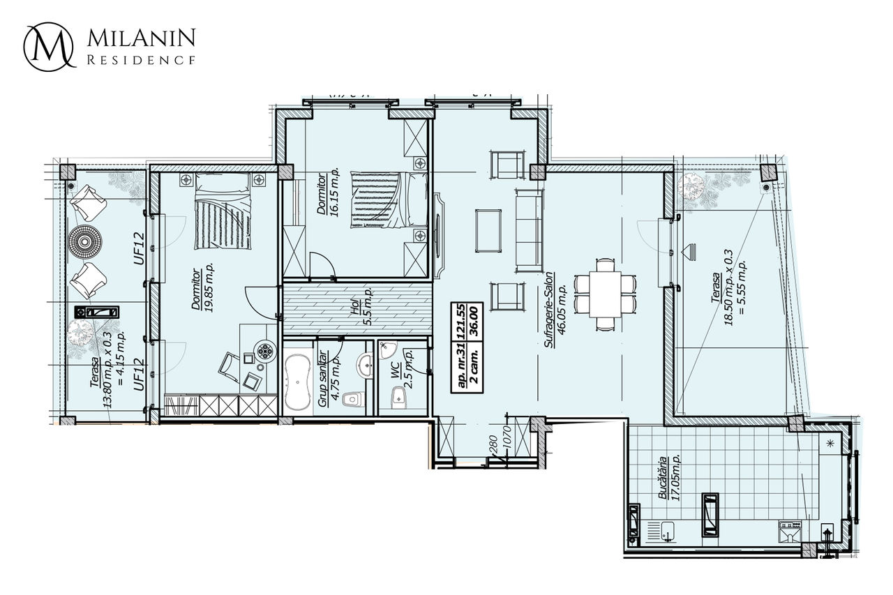 Milanin Residence: Пентхаус на 121 м2 по антикризисной цене ®