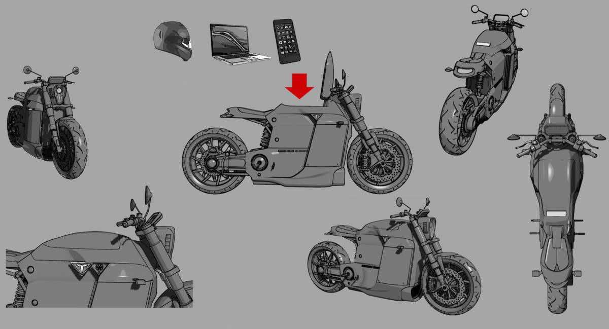 Представлен концепт мотоцикла Tesla Model M
