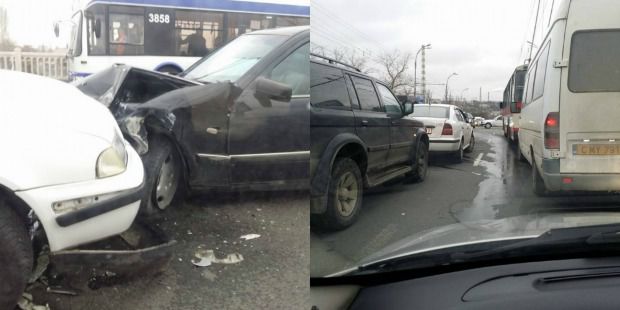 В столице столкнулись четыре автомобиля, пострадавших нет