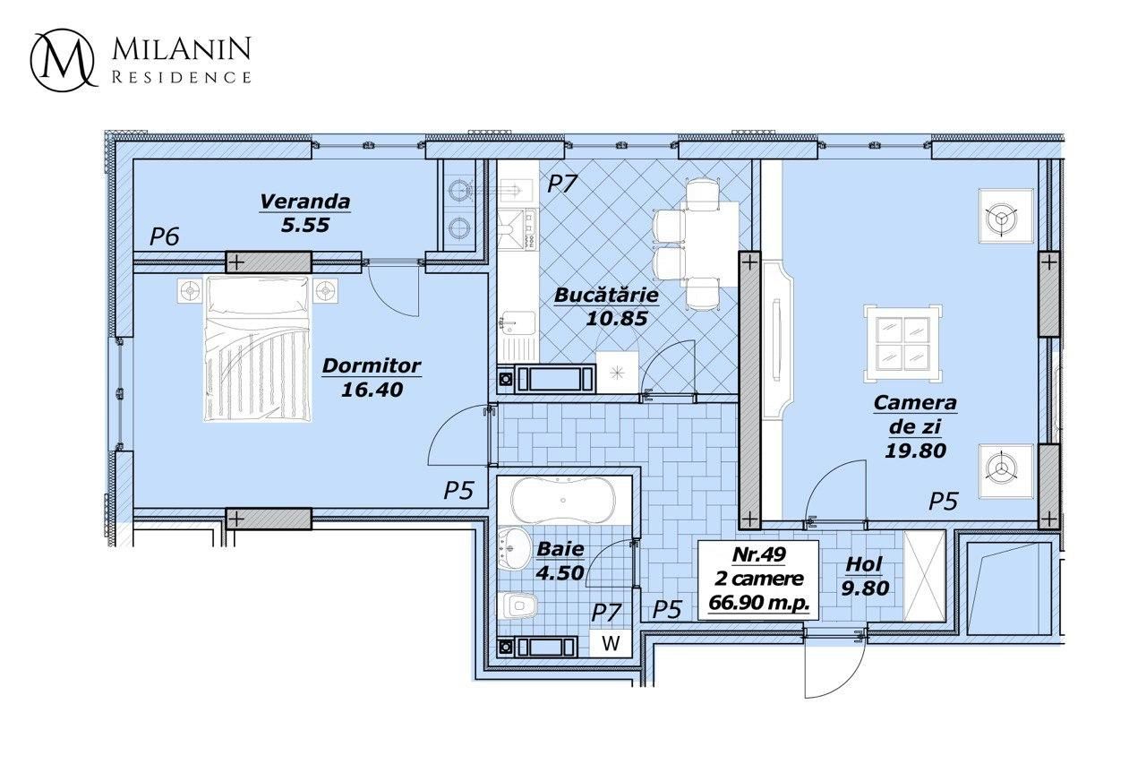 Milanin Residence: Квартира площадью 66,9 м2 по антикризисной цене в элитном новострое ®