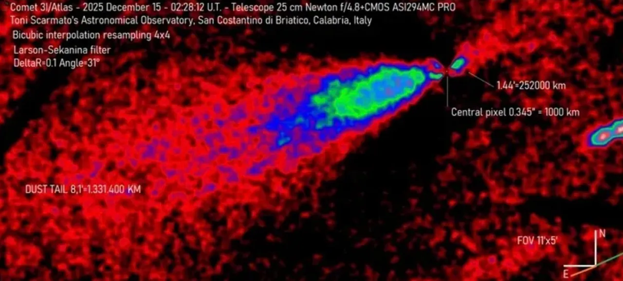 Particulele din coada cometei 3I/ATLAS s-au dovedit a fi anormal de mari: Nu este doar praf