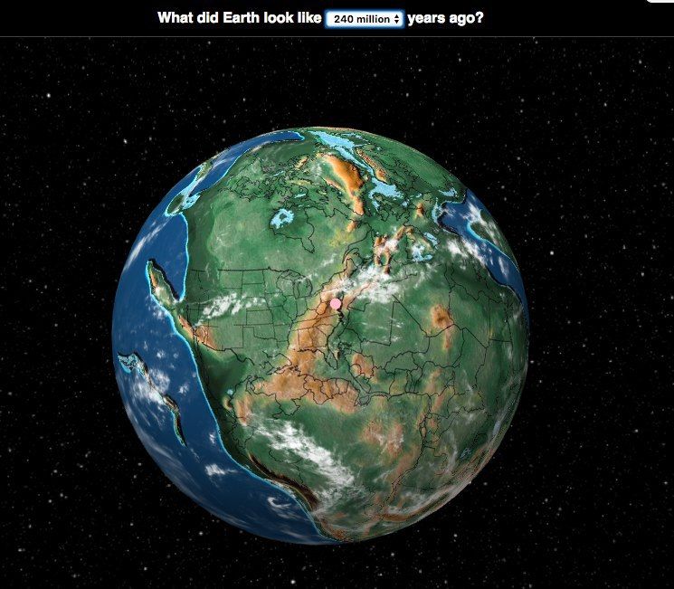 Создана карта, показывающая облик Земли миллионы лет назад