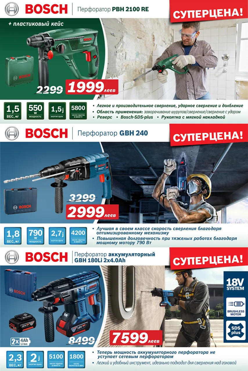 Электроинструмент Bosch: Августовские суперцены