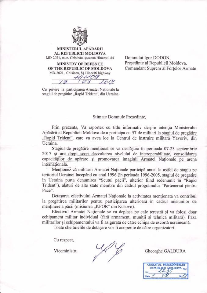 Додон запретил молдавским военным участвовать в международных учениях