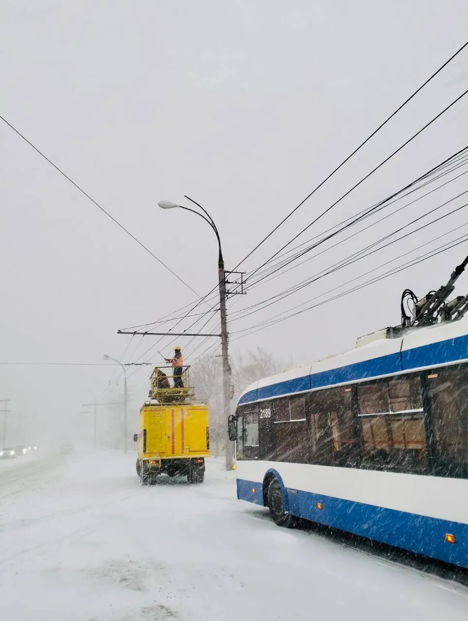 В Кишиневе из-за снега приостановили движение общественного транспорта