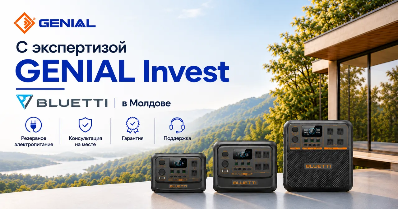 Genial Invest представляет в Республике Молдова линейку портативных электростанций Bluetti
