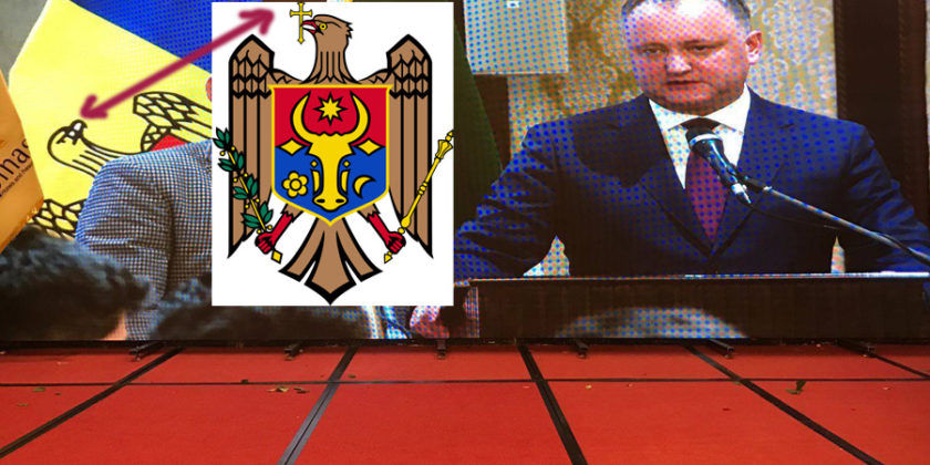 Dodon a afişat un drapel moldovenesc „cenzurat” în Iran, pe când alte state afişează drapelele aşa cum sunt
