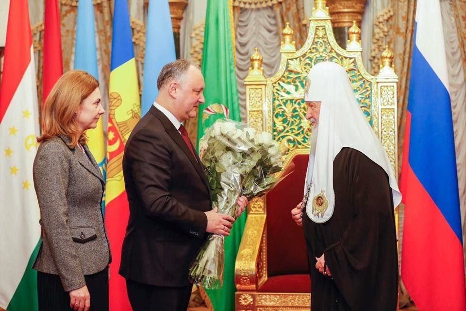 Додон поздравил патриарха Кирилла с годовщиной интронизации