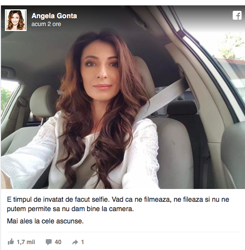 Angela Gonța se solidarizează cu Natalia Morari: „Văd că ne filmează și nu ne putem permite să nu dăm bine la cameră”