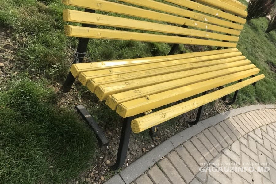 В Комрате неизвестные сломали скамейки в городском парке