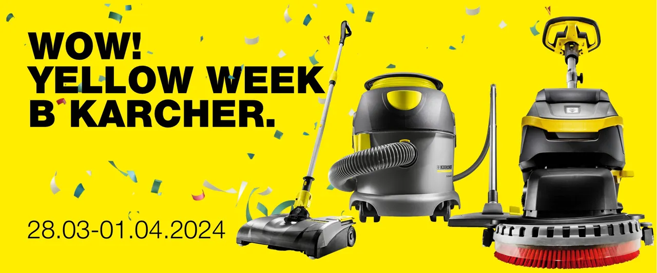 Karcher: Wow yellow week - скидки до 35% на моечную и уборочную технику