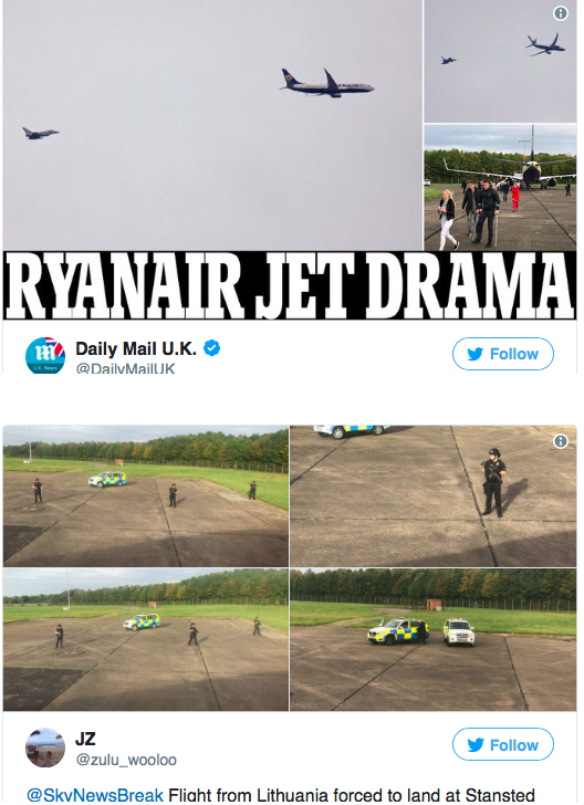 O aeronavă de pasageri, escortată de avioane de vânătoare în Marea Britanie, în urma unei alerte false