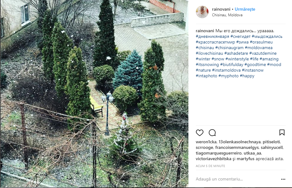 В Молдове вопреки прогнозам метеорологов пошел снег