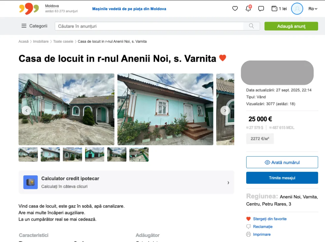 Case mai mari, prețuri mai mici, la 50 km de Capitală