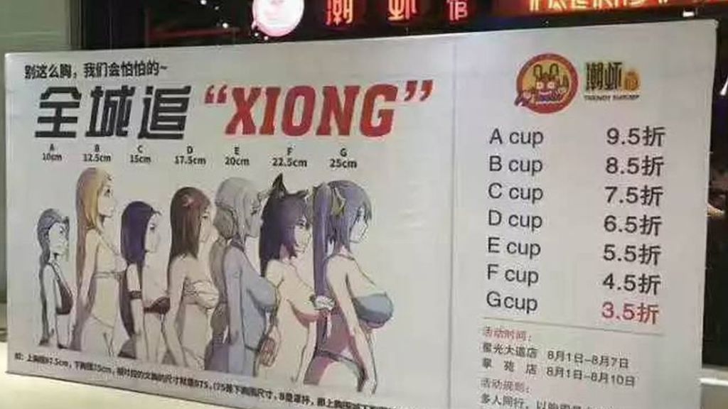 Un restaurant chinezesc oferă reduceri femeilor, în funcție de cupa de la sutien
