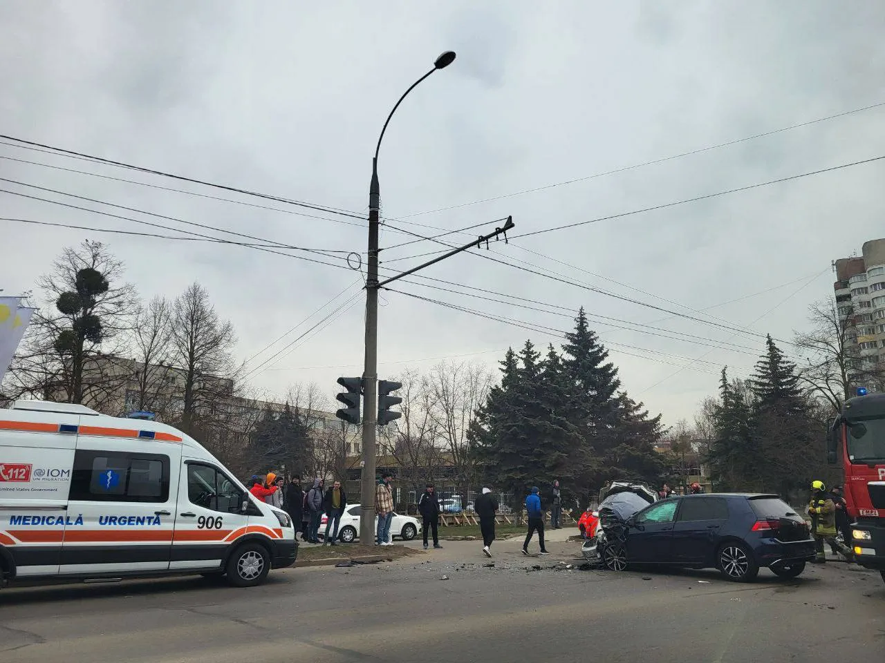 В Кишиневе произошло ДТП: момент попал на камеру видеонаблюдения