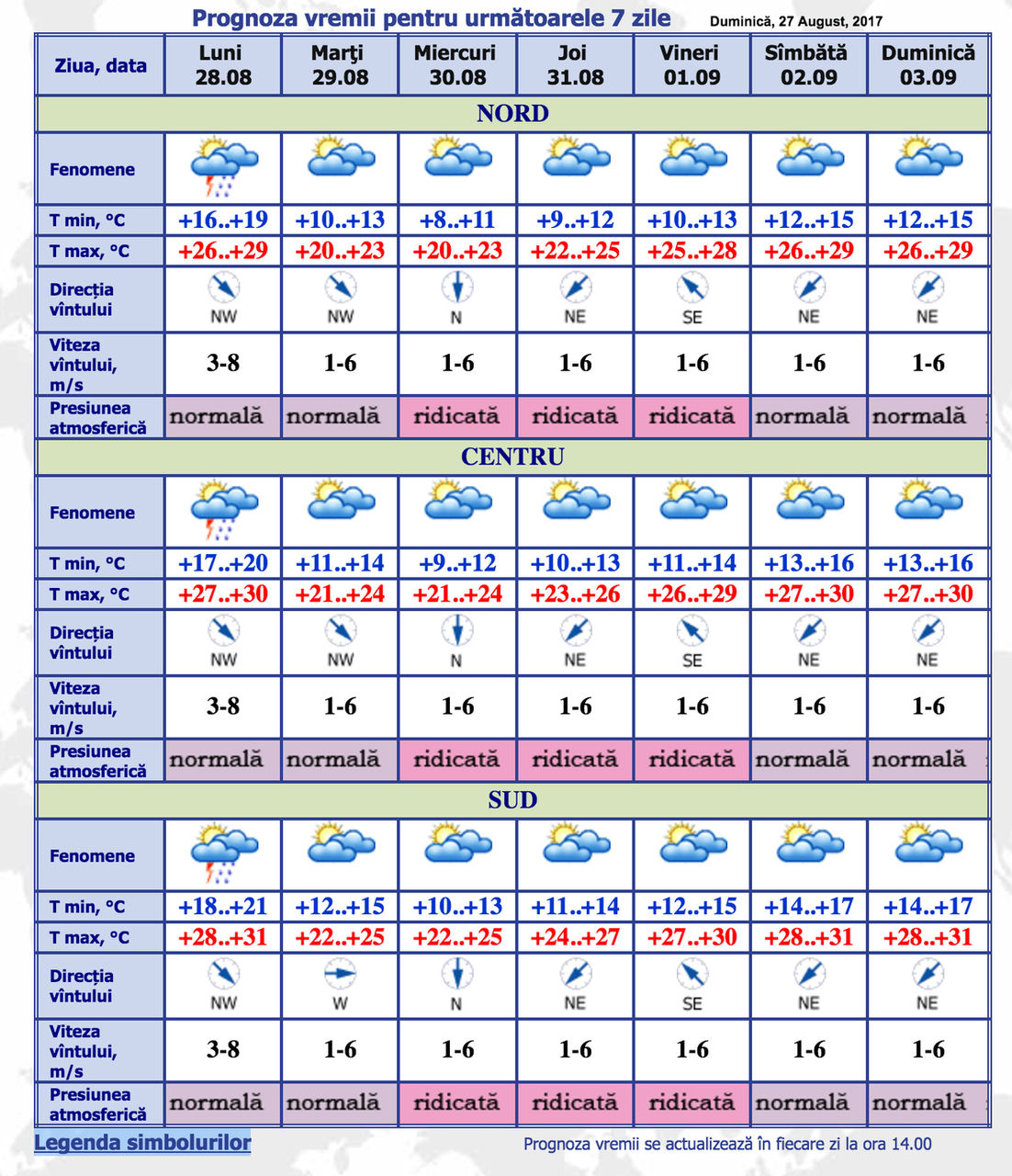 Meteo: Azi ne așteaptă ploi de scurtă durată cu descărcări electrice