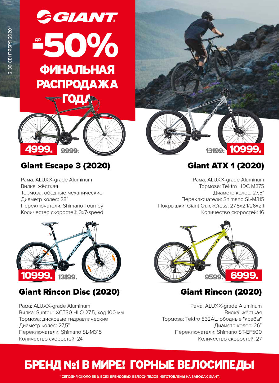 Giant: Финальная распродажа года – скидки до -50% ®