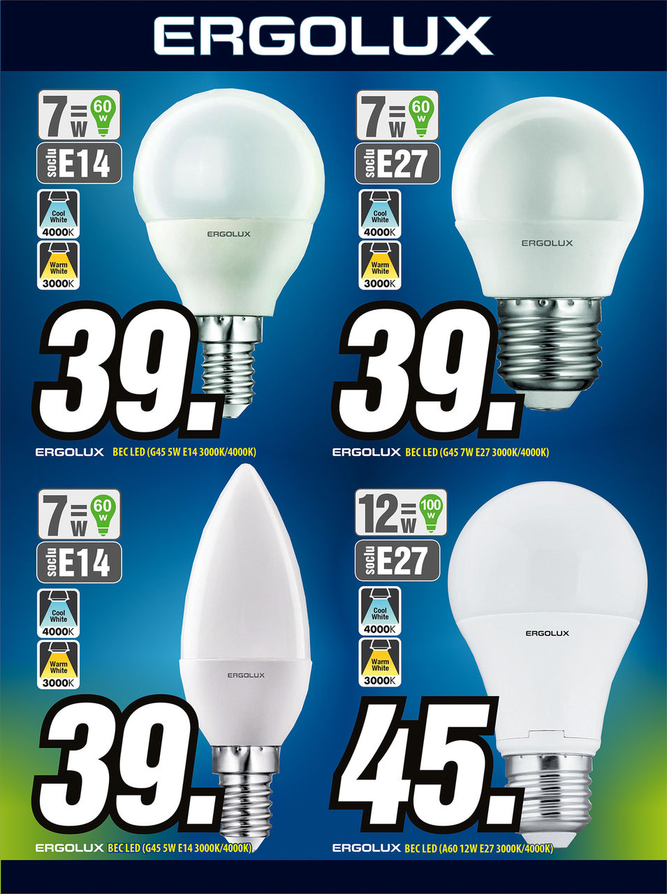 Bomba: Лучшие цены на LED лампы Ergolux ®