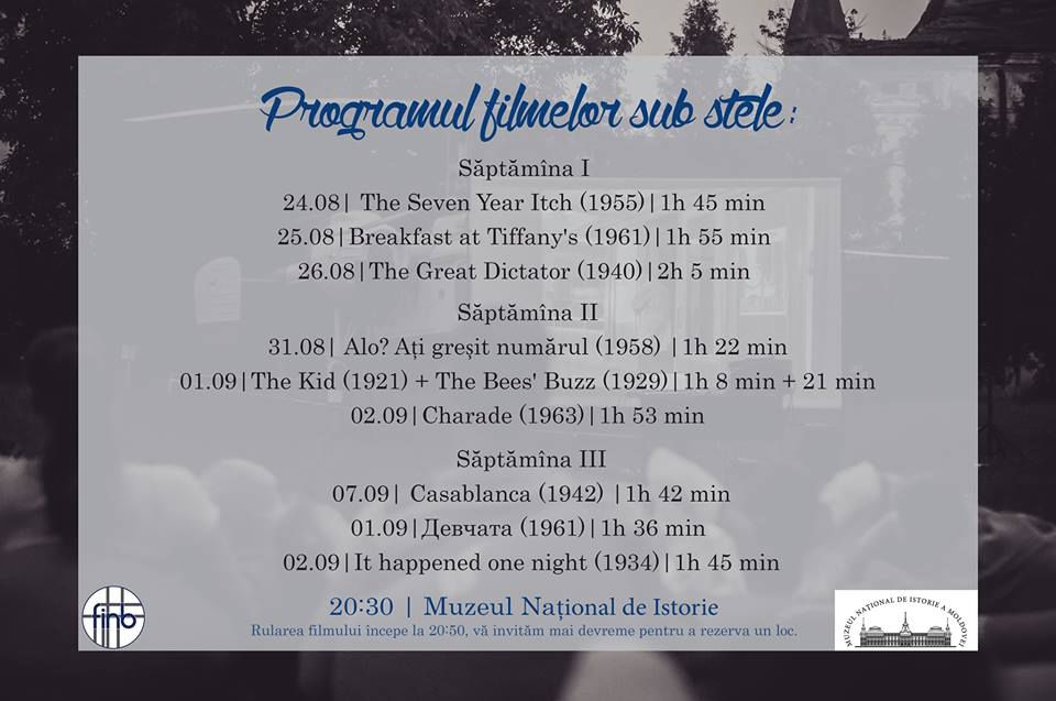 Noaptea Filmelor sub Stele revine la Chișinău. Lista filmelor ce vor proiectate sub cerul liber