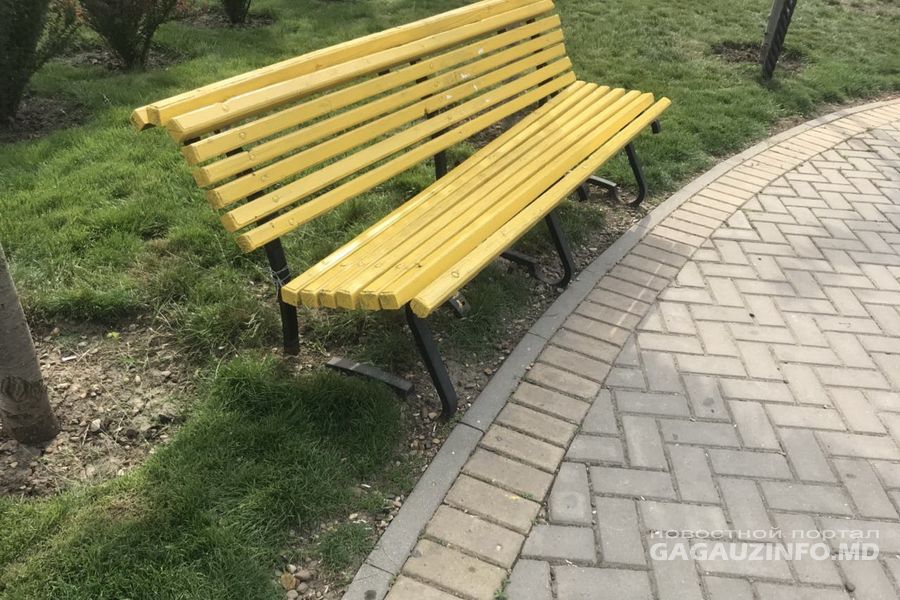 В Комрате неизвестные сломали скамейки в городском парке