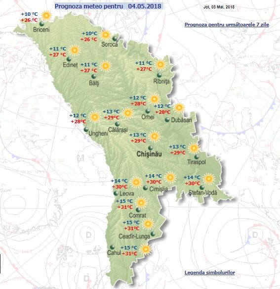 Prognoza meteo 10 zile moldova