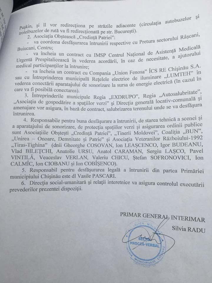 Сильвия Раду дала добро на марш в честь Великого объединения в центре столицы