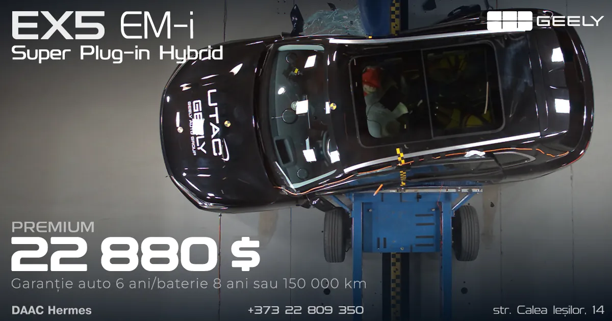 Liderul absolut al vânzărilor în 2026: Super Plug-in Hybrid Geely EX5 EM-i, acum cu o baterie mai mare și la preț special