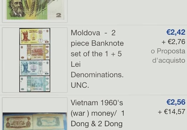 Молдавские леи продают на eBay за доллары