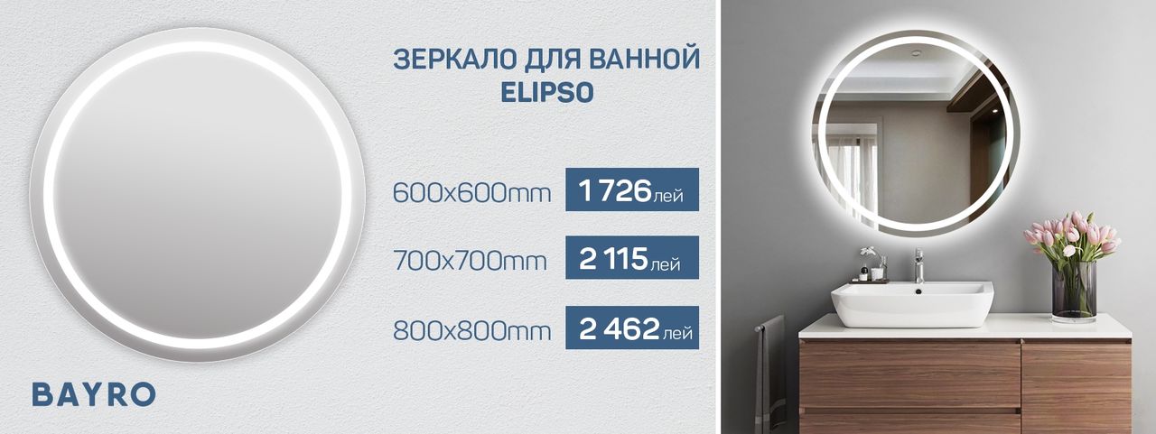 LiniaH2O: Зеркало Elipso Bayro – эффектный элемент в интерьере