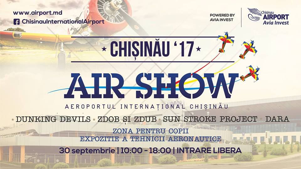 Cerul Moldovei, gazda unui „Air Show”. Evenimentul va culmina cu muzica trupelor Zdob și Zdub și SunStroke Project
