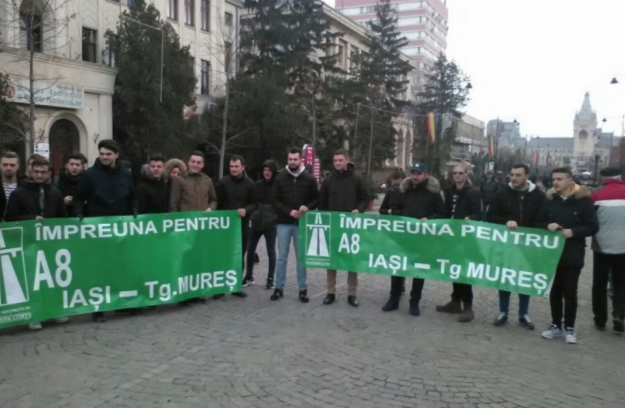 В Яссах прошел новый протест в поддержку проекта автострады Унгены - Яссы - Тыргу-Муреш