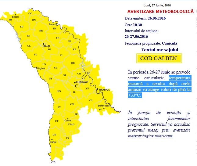 По всей стране ожидается жаркая погода до +33 °C