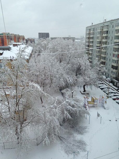 Погодная аномалия в России: Красноярск засыпало снегом