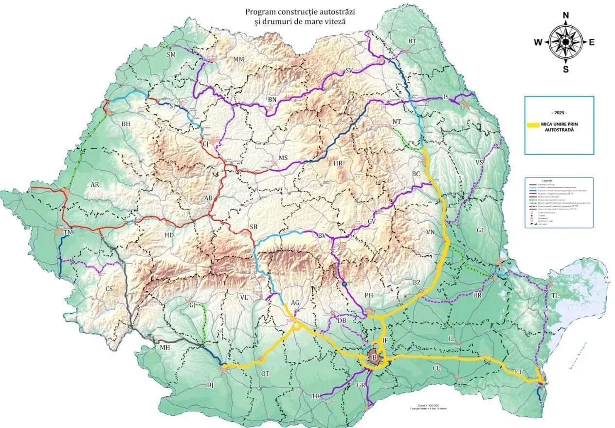 România plănuiește să construiască până la sfârșitul anului 2026 o șosea rapidă neîntreruptă de 600 km