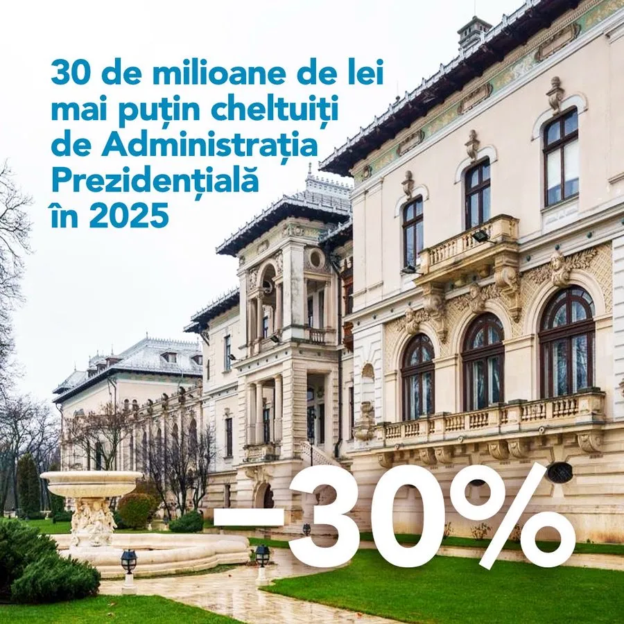 România a redus cheltuielile Administrației Prezidențiale cu 30% în 2025