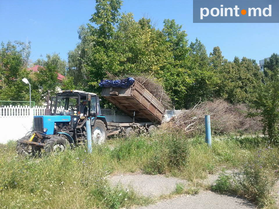 На стадион жилого городка Аэропорта свозят ветки